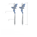 wholesale S925 Silver Designer High-End Long Earrings with Inlaid Colored Gemstones, Exuding Personality and Elegance-0-4