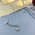 wholesale S925 Sterling Silver Fashion Diamond-Inlaid Butterfly Flying in Pairs Bracelet Simple Design Exquisite Niche High-End Butterfly Jewelry-0-3
