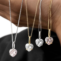 wholesale S925 Silver Heart-Shaped Moissanite Pendant Necklace for Women, TEMU Jewelry Source Factory-0-3