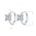 wholesale S925 silver plated with 18k gold, Amazon best-selling minimalist four-prong princess cut 55mm moissanite stud earrings for women-0-5