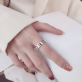 wholesale S925 Sterling Silver Wide Wave Texture Irregular Open Ring Fashion Commuter Versatile Stylish Index Finger Ring-0-3