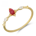 wholesale 18K Gold Jewelry Fashion Trend Niche Versatile Luxury Hollow Ruby Full-Cut Diamond Ring-0-0