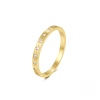 wholesale S925 Sterling Silver Octagonal Star Single Zircon Wedding Ring, Popular Cross-border European And American Luxury Index Finger Ring-Gold #1 7