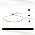 wholesale S925 Sterling Silver Tennis Chain with Black Zircon Round Stones, Factory Direct Wholesale-0-1