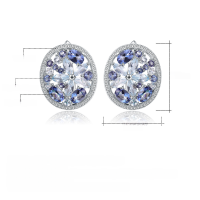 wholesale S925 Sterling Silver Natural Topaz Stud Earrings, Light Luxury High-End Personalized Gemstone Ear Drops-Natural Topaz>925 Silver