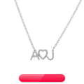 wholesale Metal initial letter heart-shaped diamond-encrusted personalized elegant collarbone chain, ins influencer-style necklace-0-0
