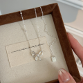 wholesale S925 Sterling Silver Korean Style Bow Necklace for Women, Small and Exquisite, Minimalist and Fresh, Sweet Collarbone Chain-0-5