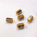 wholesale S925 gold-plated silver white shell accessories barrel beads spacer beads hollow-out balls fortune beads Ruyi DIY handmade semi-finished products-0-7