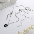 wholesale S925 Sterling Silver Trendy Chic Sweet and Edgy Clown Pattern Patchwork Chain Letter Plate Fringe Necklace-0-2