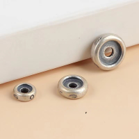 wholesale S925 Sterling Silver Wheel Beads Spacer Beads Spacers Gaskets DIY Beading Bracelet Buddhist Rosary Bodhi Diamond Small Accessories-6 mm piece