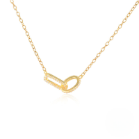 wholesale S925 Sterling Silver Cross Double Buckle Single Row Zircon Necklace And Bracelet Jewelry Set, Cross-border Best-seller Versatile Elegant Accessories-Gold-Necklace 925 Silver