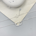 wholesale Sterling Silver S999 Maker Minimalist Japanese Character Diamond-Embellished Letter CD Necklace for Women, High-End Niche Design Delicate Collarbone-0-3