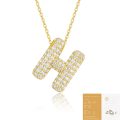 wholesale 925 Silver Plated with 18K Gold, Cross-Border Europe and America New Letter Pendant Necklace, Fashion-Forward Versatile Moissanite Chain-0-38