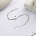 wholesale S925 Sterling Silver Minimalist Multi-Layer Chain Ball Bracelet Fashionable Versatile Commuter Style European Elegant Accessory-0-1