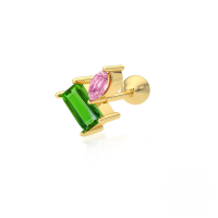 wholesale S925 Sterling Silver Zircon-studded Cartilage Earring,-Single gold #3