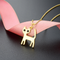 wholesale S925 Silver Gold Plated Minimalist Creative Drip Oil Stylish Cat Pendant Necklace for Women-0-0