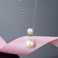 wholesale S925 silver minimalist and fashionable Japanese-Korean-style pearl clavicle chain with elegant cultured pearl pendant for women wholesale-Shell Pearl Necklace>925 Silver