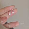 wholesale S925 Sterling Silver Micro-Inlaid Teardrop Earrings for Women, Korean Minimalist Design, Luxe Style, Internet-Famous Earrings-0-0