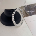wholesale S925 Sterling Silver Large Twist Croissant Bracelet for Women, Korean Ins Trendy Versatile Simple Heavy Duty Open Bangle-0-1