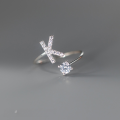 wholesale Metal S925 Silver Nalan Your Name Korean Style Single Diamond 26 English Letters Adjustable Ring J3869-0-15