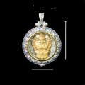 wholesale Metal: 925 Silver Gold Plated Pendant with High Carbon Diamond, Bodhisattva Baby Buddha, Peace Buckle, Unisex Pendant-0-1