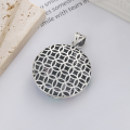 wholesale S990 pure silver ethnic style epoxy colored glaze koi fish lotus with openwork coin back DIY accessory pendant-0-2