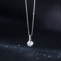 wholesale S925 Sterling Silver Korean Style Fashionable and Elegant Single Diamond Necklace for Women, Minimalist Micro-Inlaid Hollow Pendant Collarbone Chain D8398-0-0