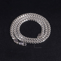 wholesale S925 Silver Gold-Plated 6mm Hiphop Cuban Chain Necklace, Hot Selling in Europe and America-Cuban chain 20 inches 925 silver