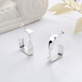 wholesale S925 Sterling Silver Yunchaoxuan European and American Cross-Border Minimalist Geometric Irregular Twist Design Trendy Versatile Earrings-0-0