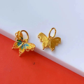 wholesale S925 gold-plated enamel fired blue colored butterfly back cloud spacer bead sweater chain collarbone necklace bracelet pendant accessory-0-5