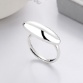 wholesale S925 Sterling Silver Exaggerated Irregular Smooth Oval Design Ring, Euro-American Hip-Hop Trendy Cool Index Finger Ring-0-0