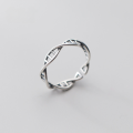 wholesale S925 Sterling Silver Nalan Life Intertwined DNA Helix Geometric Ring Twist Openable Jewelry J6207-0-2