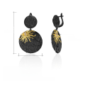 wholesale S925 Silver Designer Dark Gothic Retro Style Earrings, Classic of Mountains and Seas Sun-Chasing Design with Natural Citrine-0-4