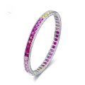 wholesale S925 Silver Full Diamond Bracelet with Borderless Inlaid Colorful Diamonds in Rainbow Candy Colors, a European and American Fashion New Product by Mu Jing Jewelry-0-0