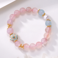 wholesale Silver Aquamarine Salt Source Agate Bracelet for Women, Literary, Fresh and Elegant Hand String, Gift for Female Best Friends and Couples, Accessory-Aquamarine Agate Silver Bracelet/15.39g&gt;SL010618