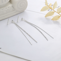 wholesale S925 Sterling Silver Snake Chain with Bead Chain and Long Tassel Drop Earrings for Fashionable Commute and Light Luxury Style-195FR/approx. 3.4g 925 silver