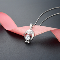 wholesale Metal Material Korean Minimalist Cute Pendant Necklace for Women, Cartoon Jewelry Pendant Necklace, Gift for Best Friend-Single Pendant - Without Chain 925 Silver