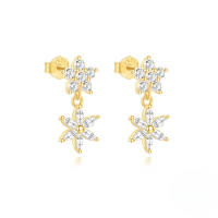 wholesale S925 Sterling Silver With Zircon, Pearl, And Planet Design Earrings, Trendy In-Gold#2 925 Silver