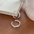 wholesale S925 Sterling Silver Twisted Knot Wrapped Ring for Women, Korean Fashion Light Luxury Trend, Adjustable Open Ring-0-1