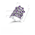 wholesale S925 Silver Luxury and Sophisticated Design Natural Amethyst Ring, Prosperity Collection Gemstone Ring-0-4
