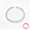 wholesale Metal Material: 925 Sterling Silver Cross-border hit 5mm Cuban chain bracelet with a sense of luxury, light luxury, heavy workmanship, unisex jewelry wholesale-0-4