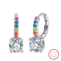 wholesale S925 Sterling Silver Multi-Color Zircon Floral Hoop Earrings, Luxury Cute Earrings Direct from Manufacturer-0-62