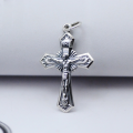 wholesale 925 Sterling Silver Plated 18K Gold Retro Vintage Cross Pendant Choker Necklace for Men Minimalist European and American Light Luxury for Women-0-6