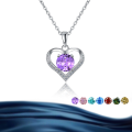 wholesale Metal material, one-carat moissanite fashion love heart necklace, clover pendant, versatile cross necklace-0-5