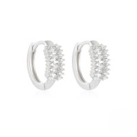 wholesale S925 Sterling Silver Geometric Earrings With Classic Zircon Inlay, A Hot-selling Creative Earring In Europe And America-Platinum #4 925 silver