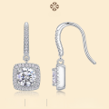 wholesale S925 Sterling Silver Moissanite Long Drop Earrings New Style Live Selling Earrings Panyu Silver Jewelry Wholesale-0-0