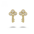 wholesale 9K Gold Artini Jewelry Mini Diamond Key Earrings Hypoallergenic Exquisite Light Luxury Earrings Gift for Women-0-0
