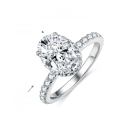 wholesale S925 silver plated with 18k gold, classic oval 25 carat 7*10mm moissanite ring-0-5