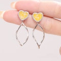 wholesale S925 Sterling Silver Yaxi Love Stud Earrings for Women, Small and Exquisite Design, High-End Long Drop Earrings, Versatile and Unique Ear Accessories-0-1