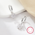 wholesale Metal S925 Silver-White Zircon Five-Petal Flower Ear Clasp Festival Gift-0-0